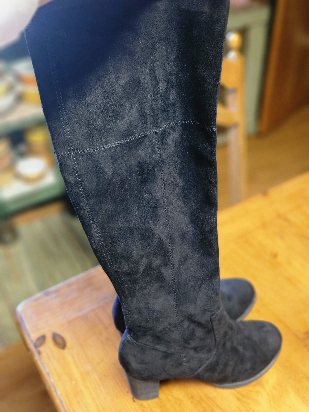 Over-the-Knee Black Suede Boots